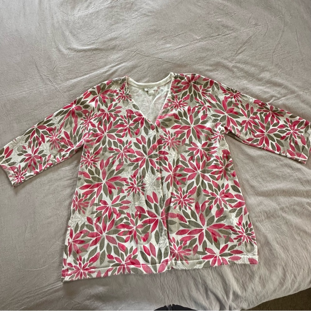 Pink Flower Cardigan